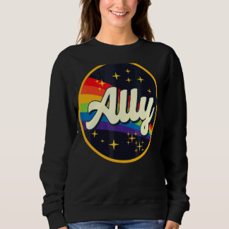 Sweatshirt Retro Ally Lgbtq les années 70 Drapeau Gay pride L