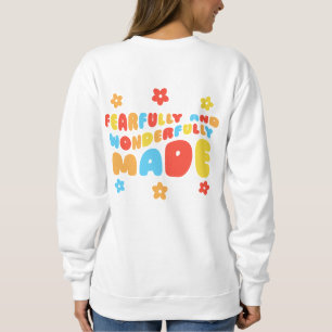 Sweatshirt Rétro Avec Peur & Merveilleux Psaumes Fabriqués 13