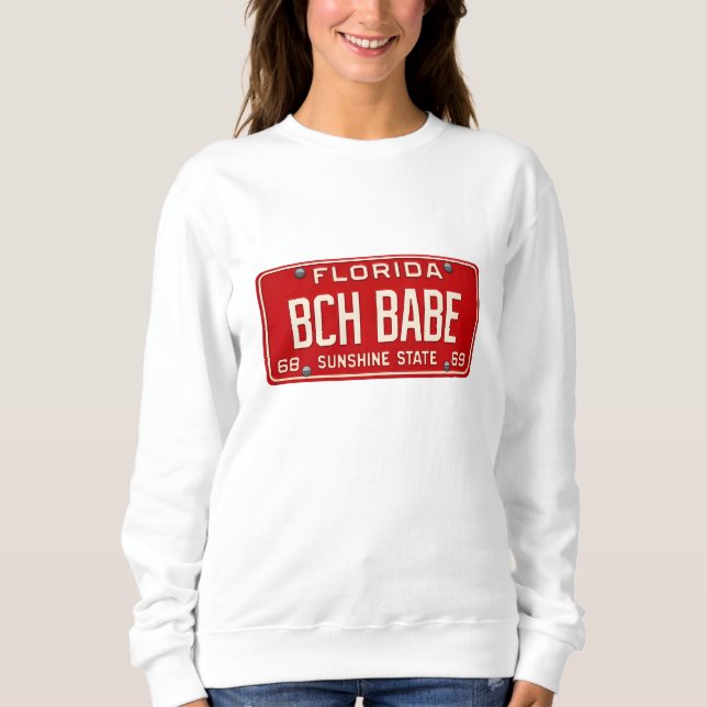 Sweatshirt Rétro Beach Babe 1969 | Graphisme de plaque d'imma (Devant)