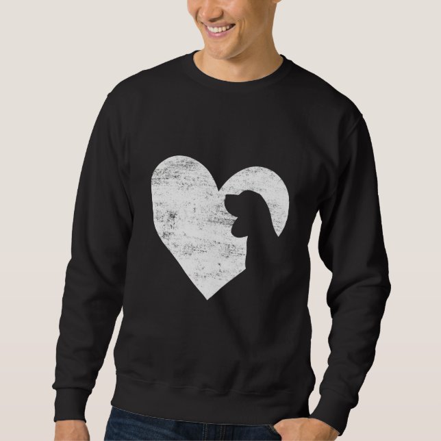 Sweatshirt Retro Beagle Dog Heart Valentine's Day Dog Lover (Devant)