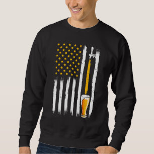 Sweatshirt Retro Beer American Flag Usa 4 juillet Brasserie A