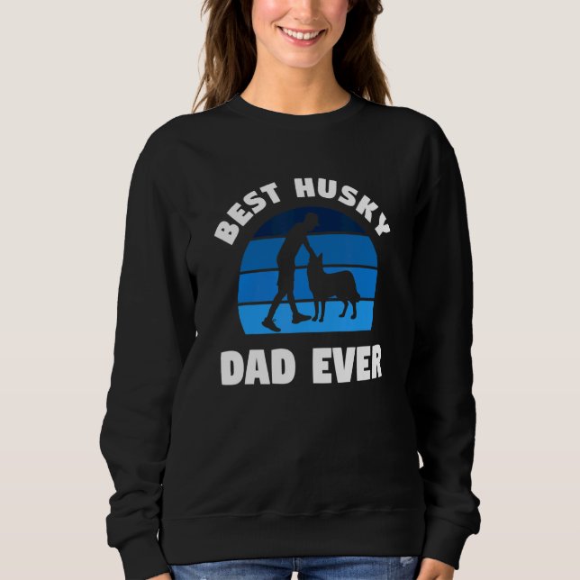 Sweatshirt Retro Best Husky Dad Ever Siberian Huskies 1 (Devant)