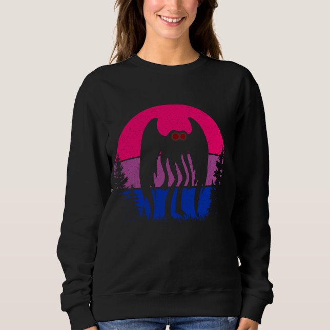 Sweatshirt Retro Bi Mothman Bisexual Pride Point agréable Cry (Devant)