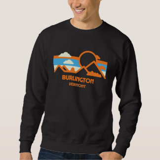 Sweatshirt Retro Burlington Vermont Mountain Range Sunset