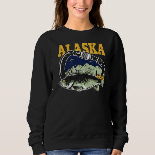 Sweatshirt Retro Carabiner Alaska Fishing