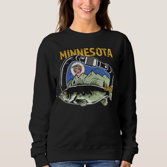 Sweatshirt Retro Carabiner Michigan Fishing (Devant)