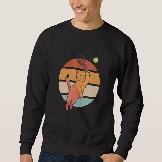 Sweatshirt Retro Cat Playing Ennis (Devant)