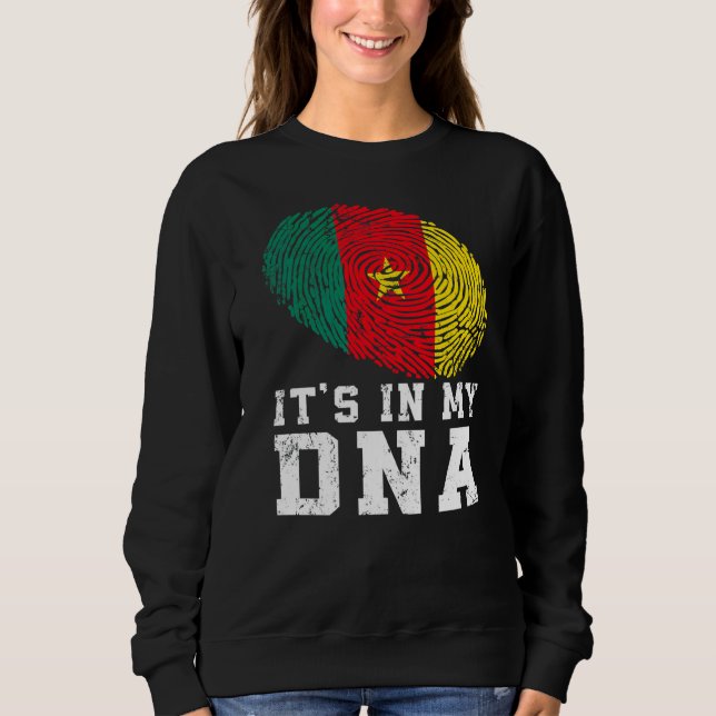 Sweatshirt Retro C'est dans mon Adn Cameroun drapeau patrioti (Devant)