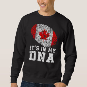 Sweatshirt Retro C'est dans mon Adn Canada drapeau patriotiqu