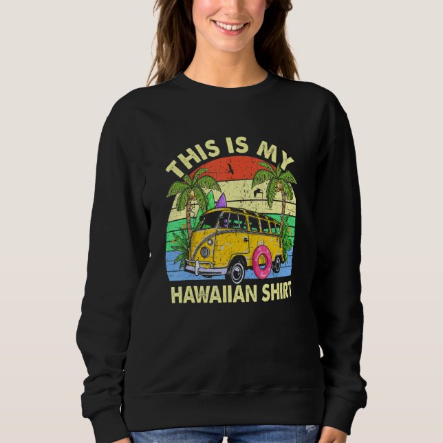 Sweatshirt Rétro C'Est Mon Camping Hawaiien Été Tropical (Devant)