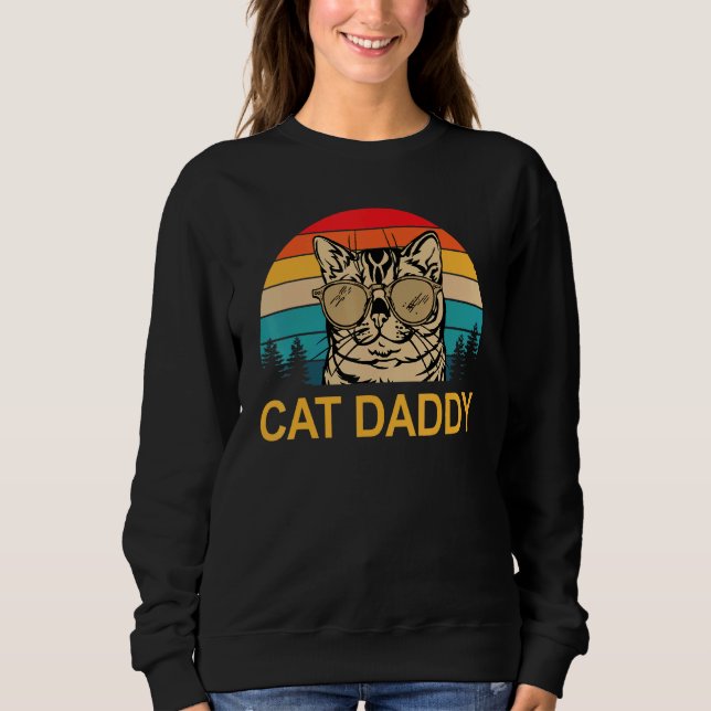 Sweatshirt Retro Chat papa Père Fête Chat (Devant)