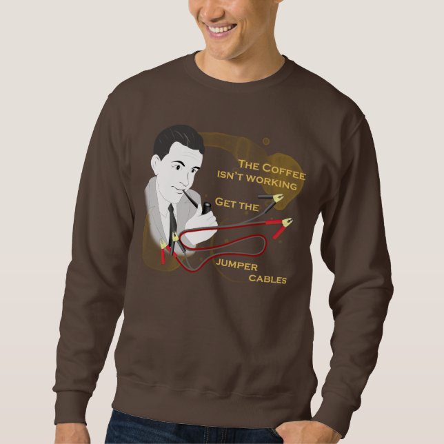 Sweatshirt Rétro chemise drôle de café de papa (Devant)