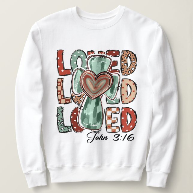 Sweatshirt Retro Christian Cross Aimé Jean 3:16 (Design devant)
