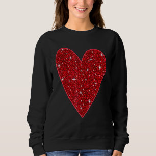 Sweatshirt Retro Coeur Rouge Saint Valentin Femmes Filles