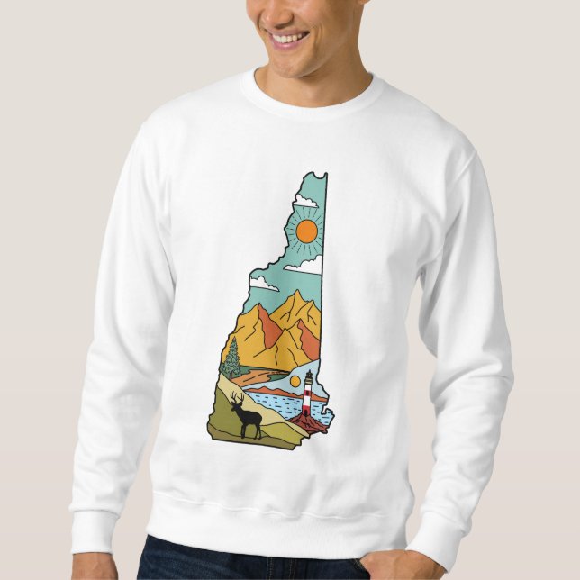 Sweatshirt Retro Concord New Hampshire White Mountain (Devant)