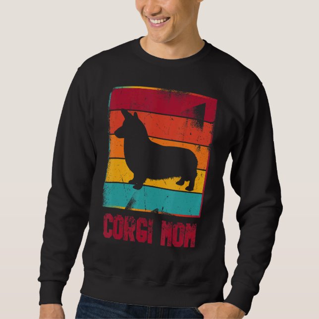 Sweatshirt Retro Corgi Maman Propriétaire Mère Animal Mama Ch (Devant)