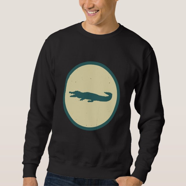 Sweatshirt Retro Crocodile Vintage Wild Animal (Devant)