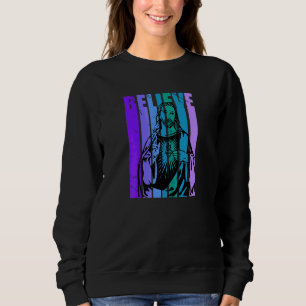 Sweatshirt Retro Croire Jésus chrétien Catholique Religion W