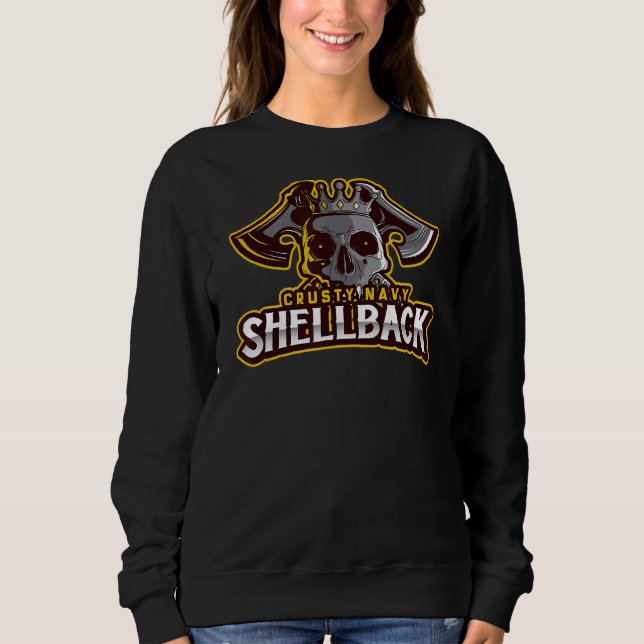 Sweatshirt Retro Crusty Marine Shellback Défenseur Du Profond (Devant)