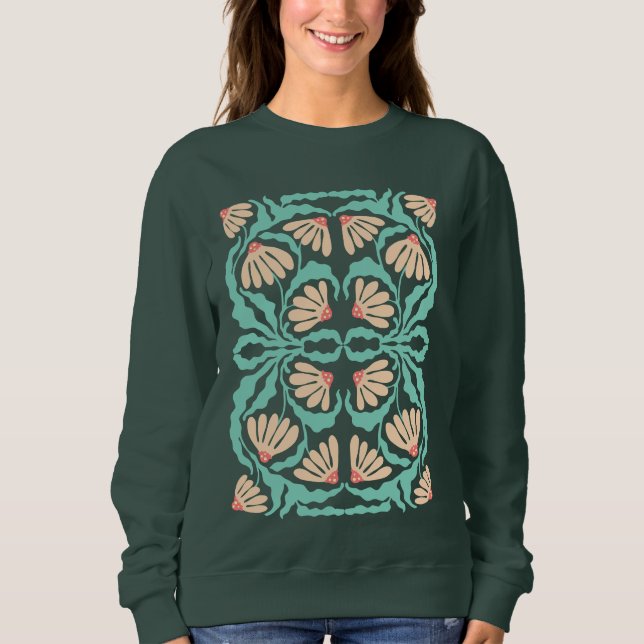 Sweatshirt Retro Daisies Birth Flower April (Devant)