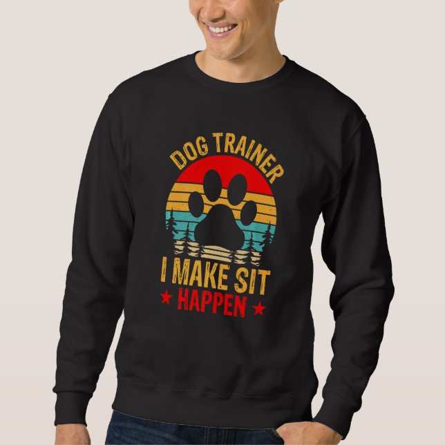 Sweatshirt Retro Dog Commandes Obedience Formation Dog Entraî (Devant)