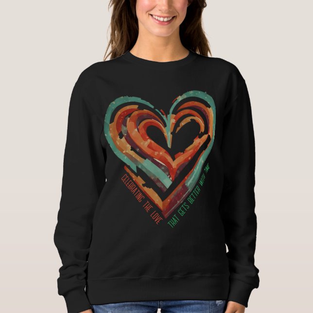 Sweatshirt Rétro en forme de coeur (Devant)