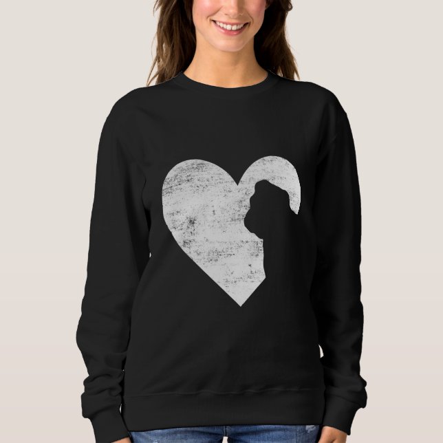 Sweatshirt Retro English Bulldog Dog Heart Valentine's Day Do (Devant)