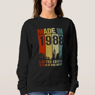 Sweatshirt Rétro Fait En 1988 35 Ans D'Être Étonnant