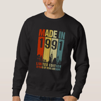 Sweatshirt Rétro Fait En 1991 32 Ans D'Être Étonnant
