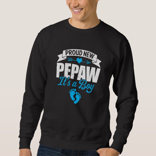 Sweatshirt Retro Famille Fière Nouveau Pepaw C'est un garçon  (Devant)