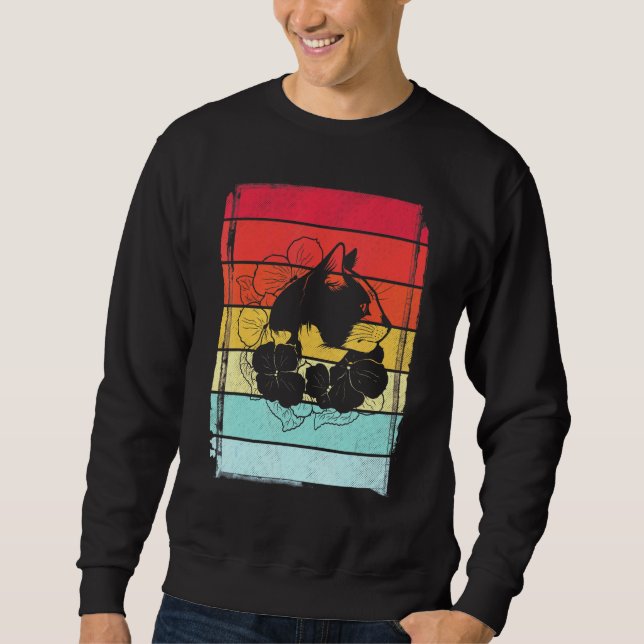 Sweatshirt Retro Floral Chat Tee Chat Papa Chat Maman Pères C (Devant)