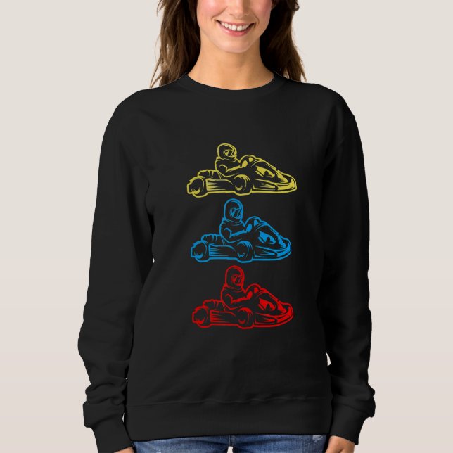 Sweatshirt Retro Go Kart Racing - Race Driver Motorsport Go K (Devant)