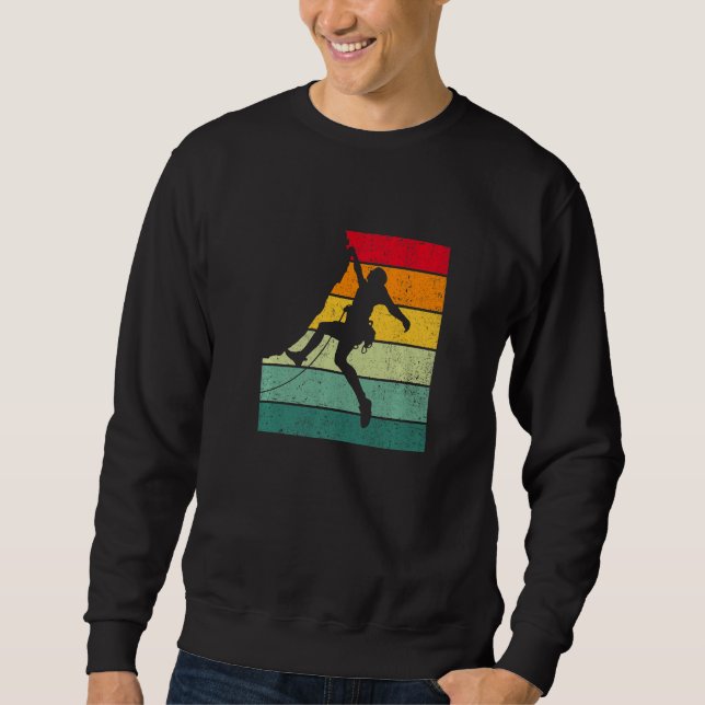 Sweatshirt Retro Graphic Climbing Bouldering Rock Climber Mou (Devant)