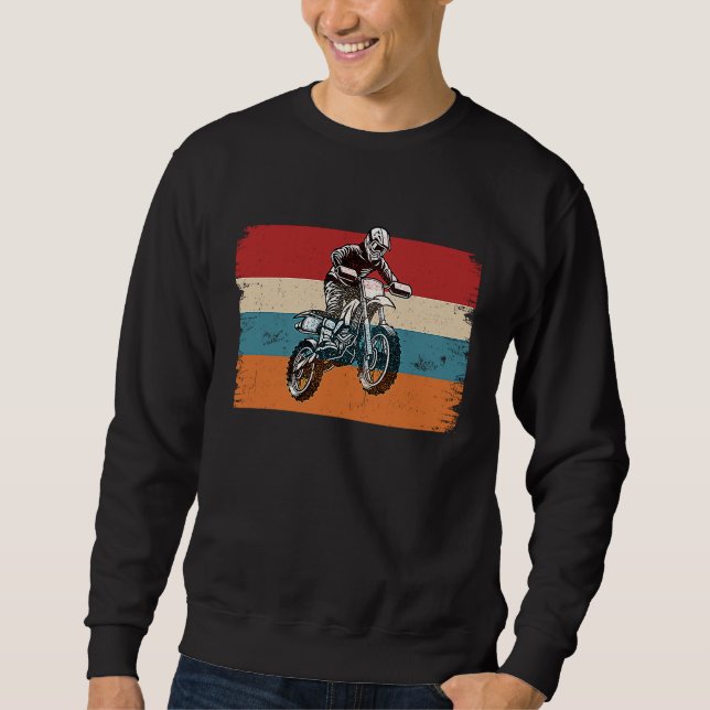 Sweatshirt Retro Graphic Dirt Biker Motorcycle Enduro Motocro (Devant)