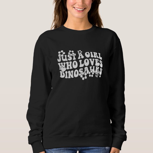 Sweatshirt Retro Groovy Boho Hippie Just A Girl Who Loves Din (Devant)