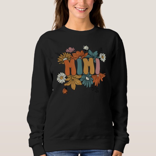 Sweatshirt Retro Groovy Mimi One Thankful Mimi Thanksgiving F (Devant)
