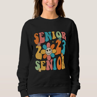 Sweatshirt Retro Groovy Proud Mom Senior 2023 Hippie Floral G