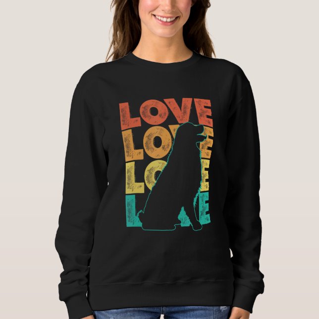 Sweatshirt Retro I Love My Bernese Mountain Dog Theme Design (Devant)