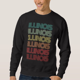 Sweatshirt Rétro Illinois Mot Maison Racines Chicago Groovy V