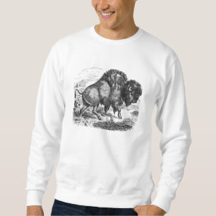Sweatshirt Rétro illustration d'animal de bison de Buffalo