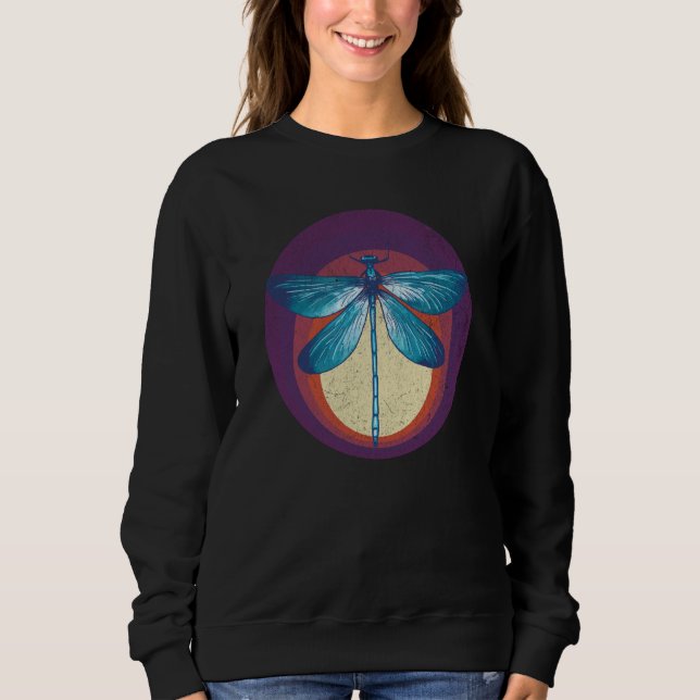 Sweatshirt Retro Insect Dragonfly Sunset Bug garden Dragonfli (Devant)
