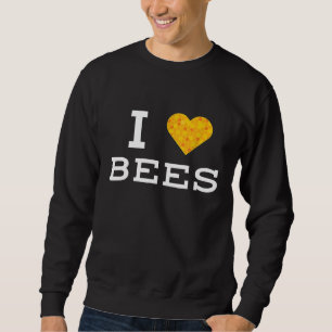 Sweatshirt Rétro J'aime les abeilles nid d'abeille Apiculteur