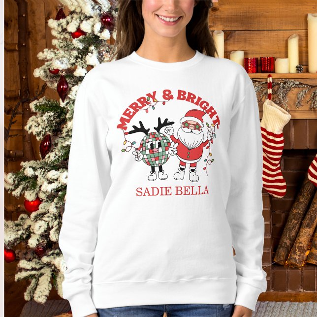 Sweatshirt Retro Joyeux et Lumineux Noël (Créateur téléchargé)