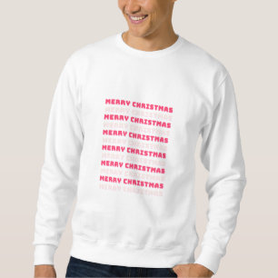 Sweatshirt Retro Joyeux Noël rose Décor de vacances Preppy