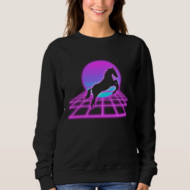 Sweatshirt Retro Leaping Horse girl horse  horse owner (Devant)