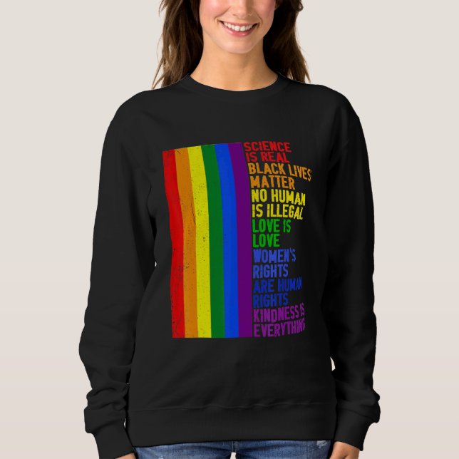 Sweatshirt Retro Lgbt Rainbow Pride Drapeau L'amour est amour (Devant)