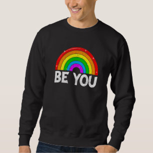 Sweatshirt Retro LGBT Rainbow Pride Gay Mois Be LGBT You Clo