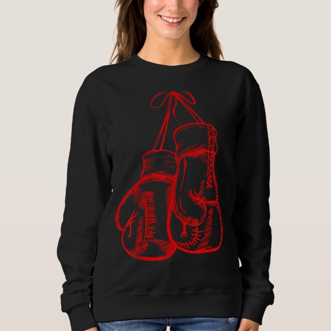Sweatshirt Rétro Love Red Boxer Gants Boxer (Devant)