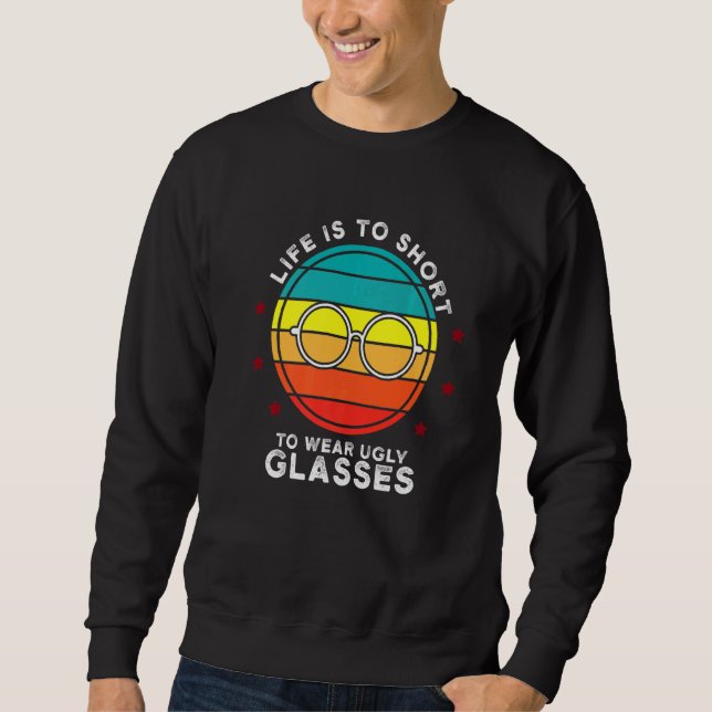 Sweatshirt Retro Lunettes moches Opticien Ophtalmologiste Con (Devant)