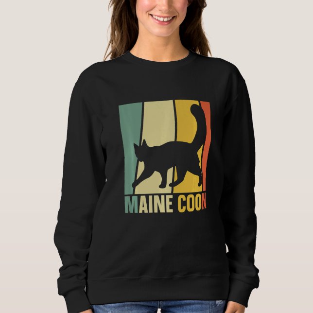 Sweatshirt Rétro Maine Coon Chat Kitten Chat 1 (Devant)